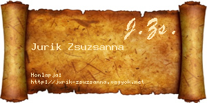 Jurik Zsuzsanna névjegykártya